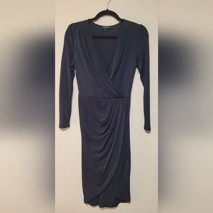 Aritzia Babaton Navy Wrap Dress XS(S)